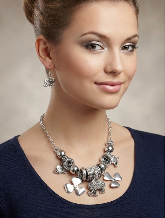 ELEPHANT NECKLACE AND EARRING SET ELEPHANT NECKLACE AND EARRING SET